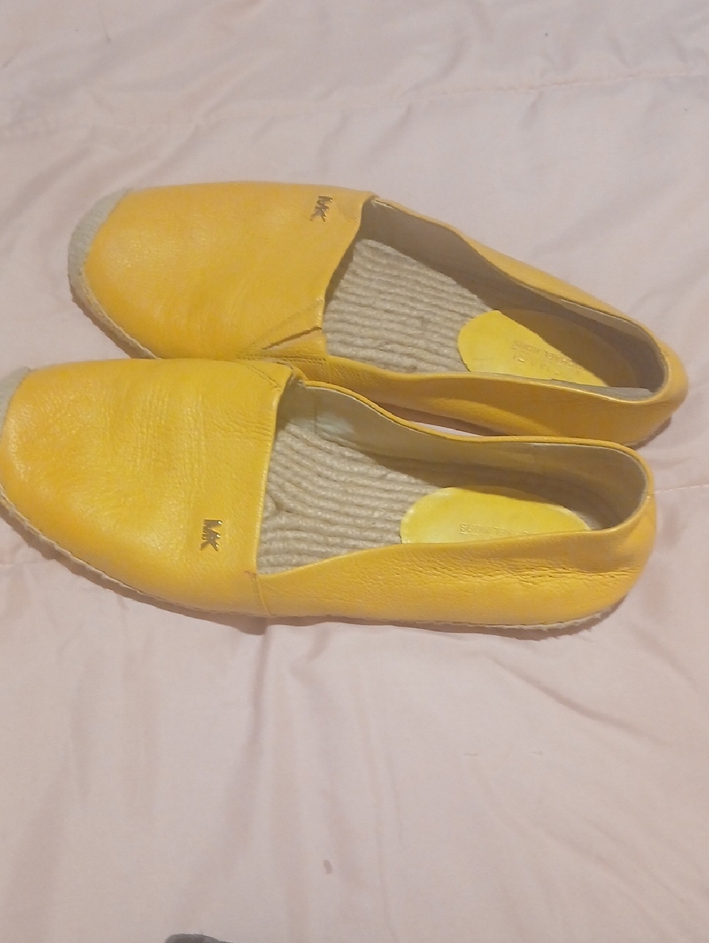 Michael Kors Yellow Leather Slip-On Espadrilles
